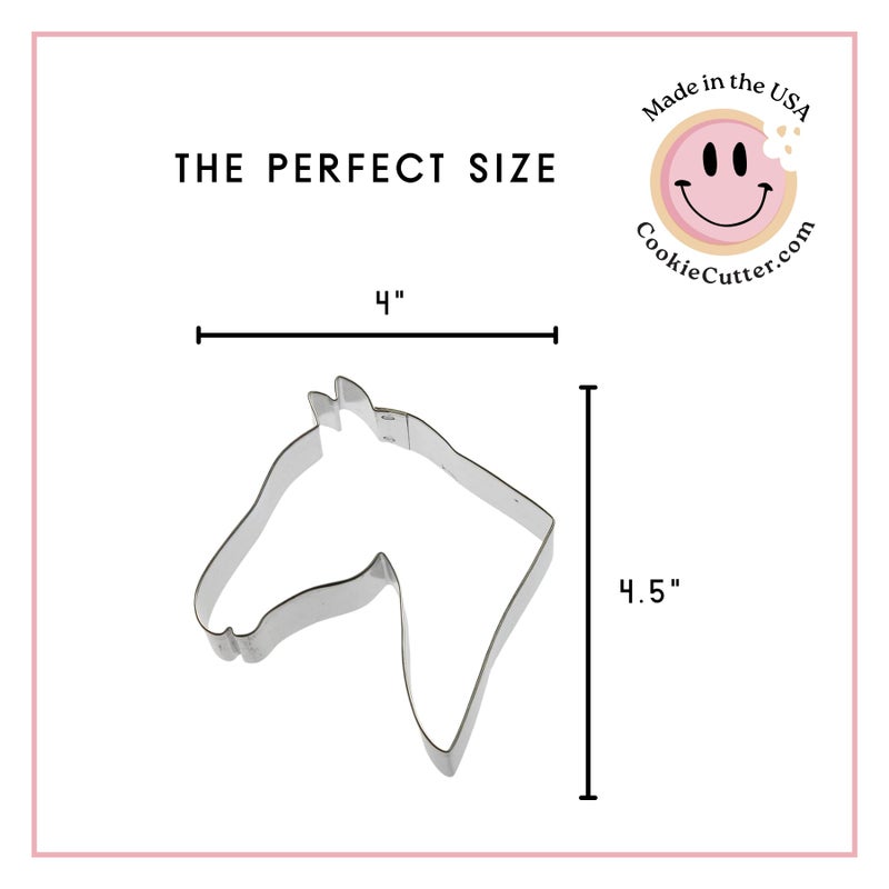 Foose Horse Head Cookie Cutter 4.5 Inch - Made in the USA â€“ Foose Cookie Cutters Tin Plated Steel Horse Head Cookie Mold - Image 4